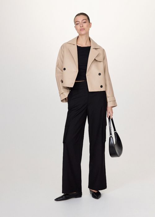 Kurtka Reserved beżowa oversize ekoskóra