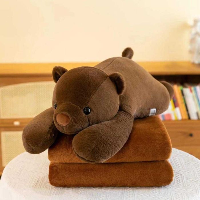 Плед мягкий детский, Игрушка подушка Мишка, Мягкая игрушка с пледом