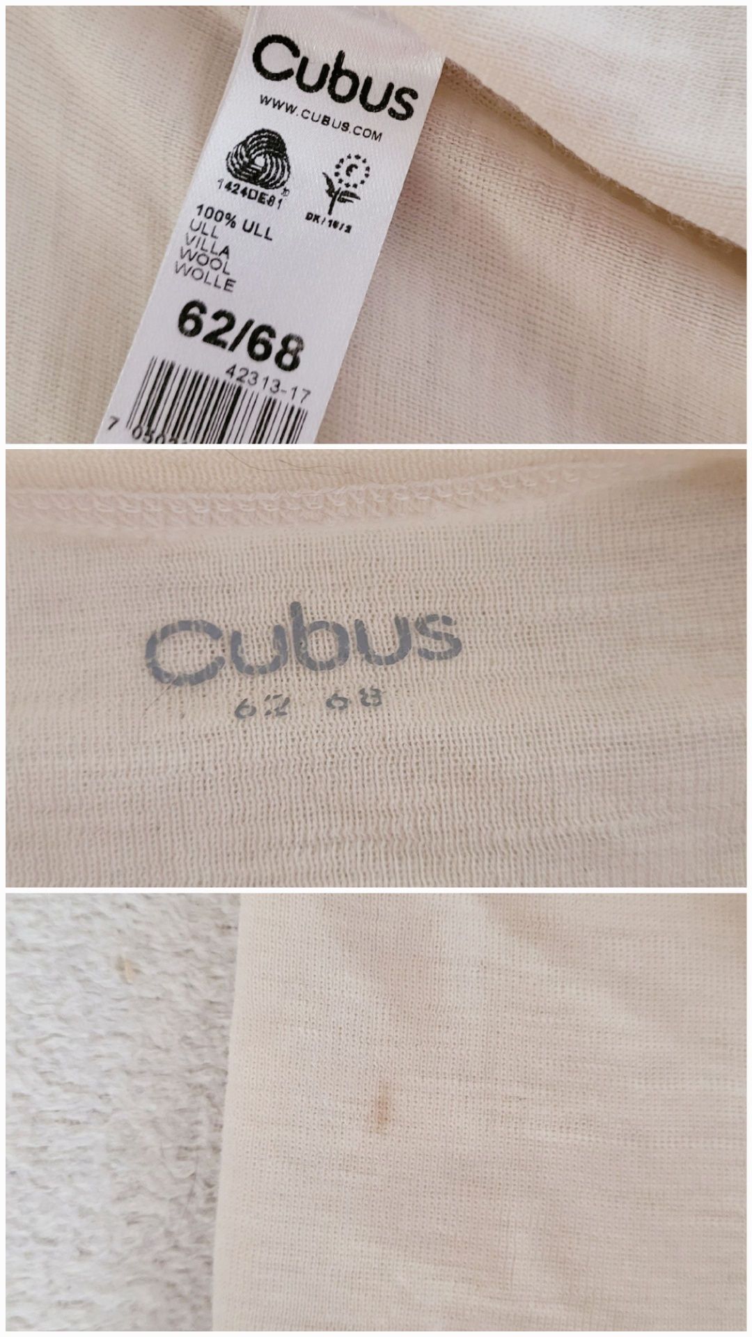 Dwie piżamka merino Cubus 62/68
