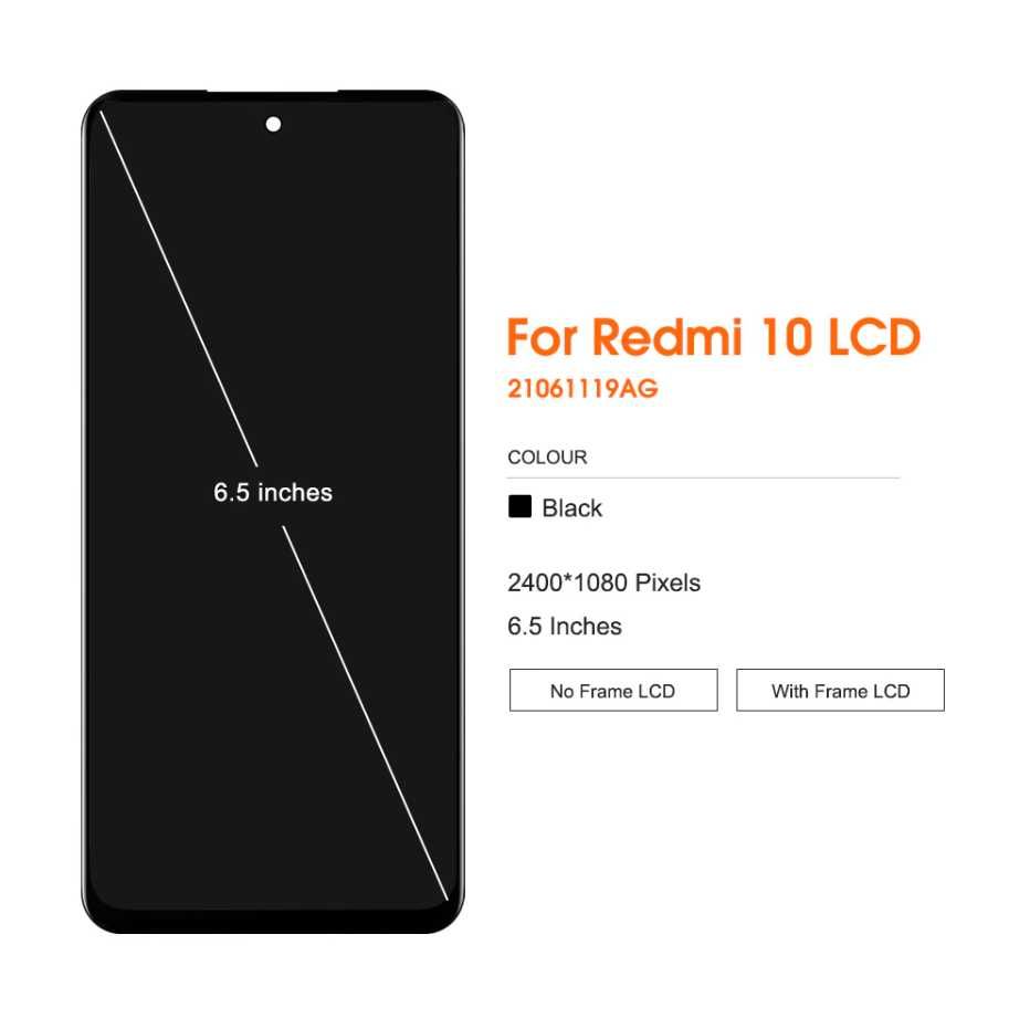 Дисплей для Xiaomi Redmi 10 с чёрным тачскрином в наличии с гарантией