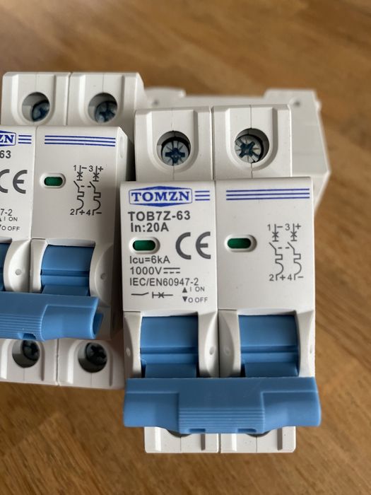 Автомат постійного струму 20A DC 1000V 2P TOMZN