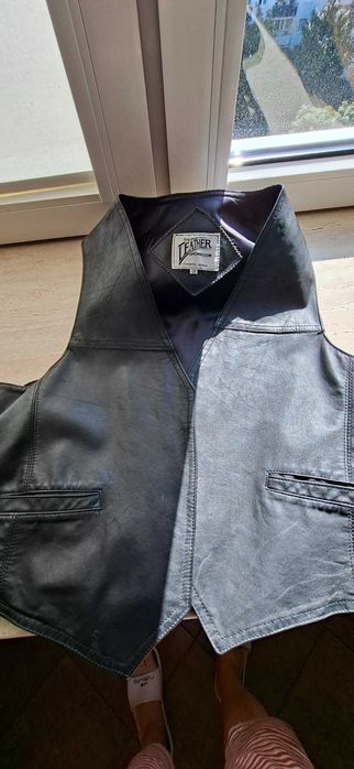 Kamizelka skórzana męska