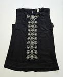 Czarna bluzka z haftem H&M, Rozmiar 32, 100% wiskoza