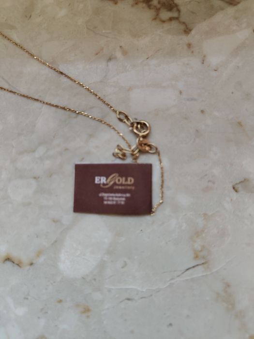 Złoty Łańcuszek dla chłopca na chrzest próba 585, 1.23 gram