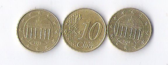 Продам недорого монеты Евросоюза, номиналом 10 центов
