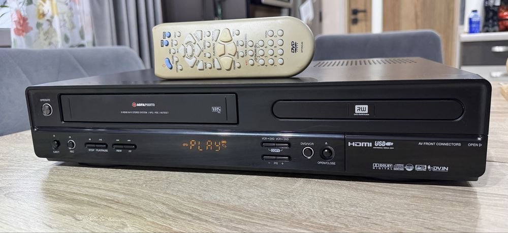 AGFA Photo DV-18910R #Nagrywarka DVD VHS #6HD #Hi-Fi#USB#HDMI #PL Menu