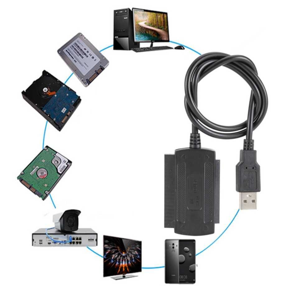 Кабель адаптер конвертер 3в1 USB IDE SATA для дисков HDD CDROM/ DVDROM