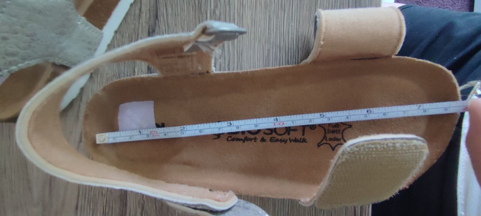 Nowe sandały Biosoft 32 srebrne wkładka 18,5 cm