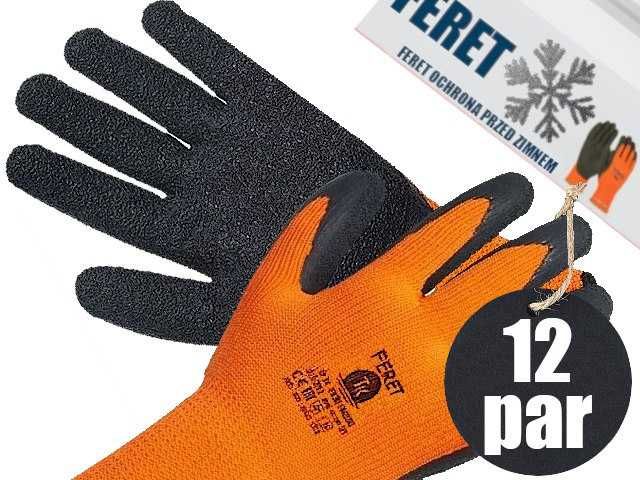 12PAR Rękawice Rękawiczki Robocze Ocieplane Zimowe Winter BHP  9