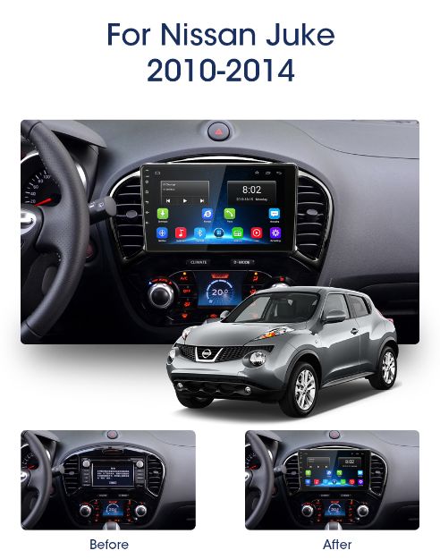 Radio nawigacja Nissan Juke 2010=2014 Android 10 Bluetooth GPS WIFi