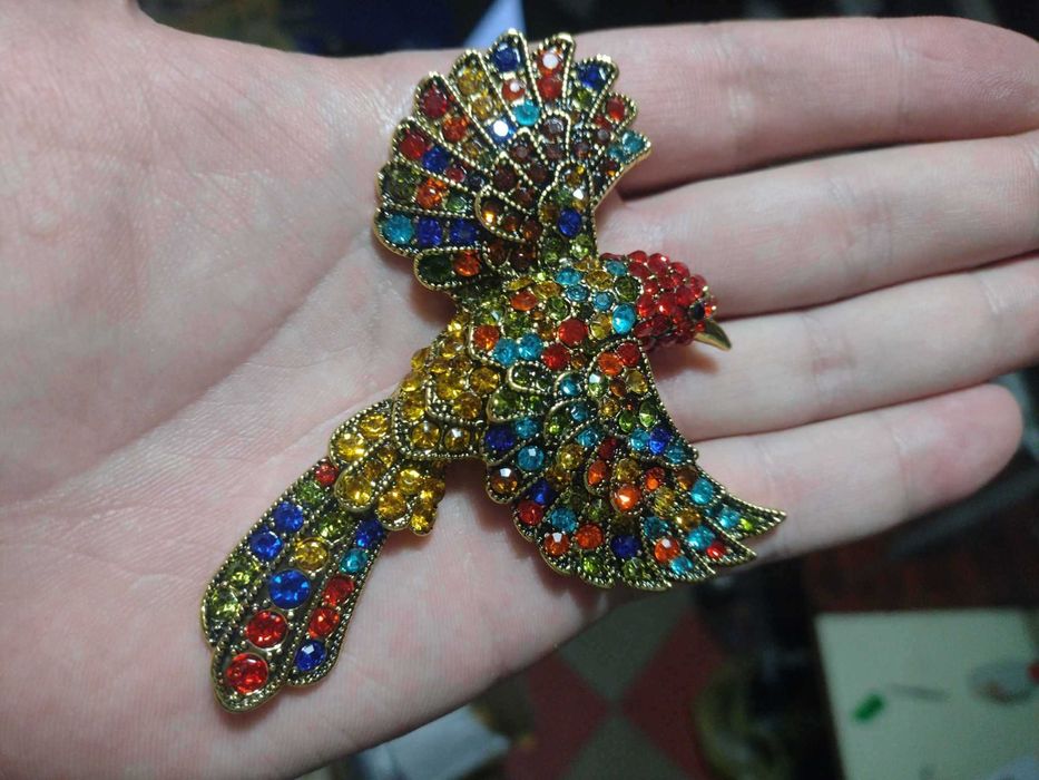 Брошь птица Феникс невероятной красоты ОГРОМНАЯ на пол ладони и другие