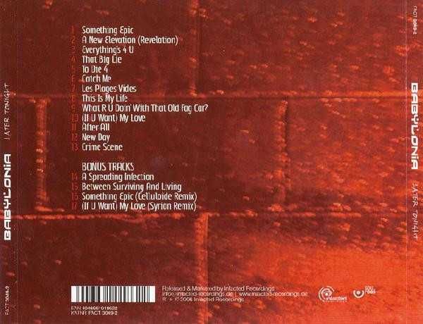 Babylonia  CD  Later Tonight V2.0      synth- pop