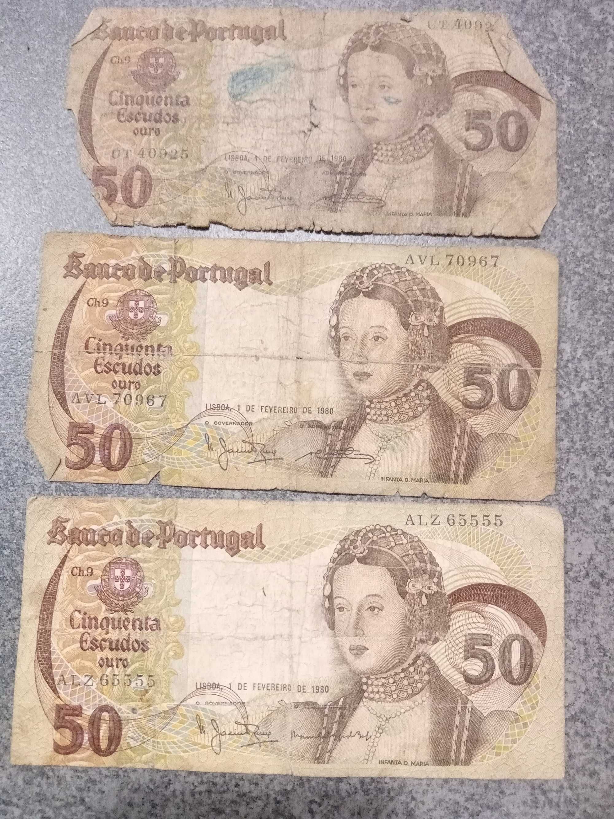 Notas Antigas Coleção Dinheiro 50 Escudos Infanta D. Maria 1980