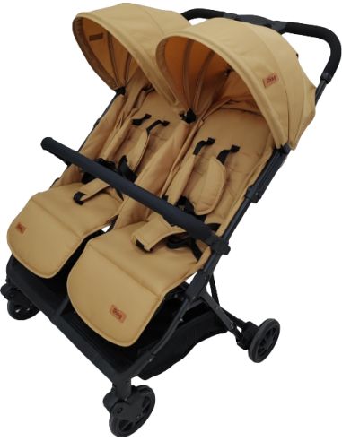 Carrinho Duplo Mellizo 0-3 Anos – Preto / Verde / Camel