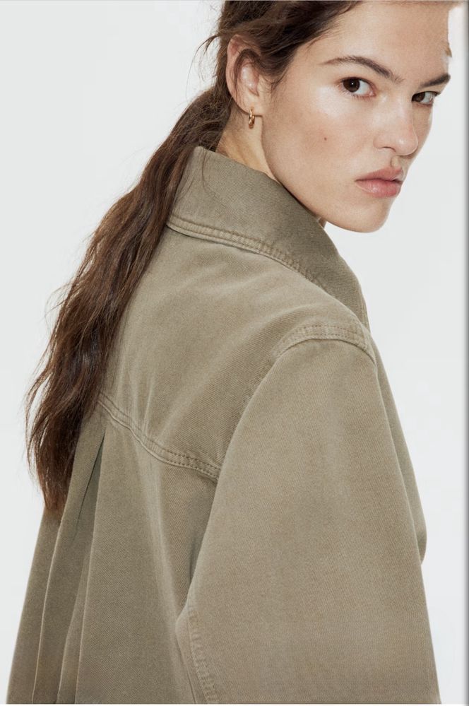 Джинсова куртка S-М, кольору хакі, H&M
