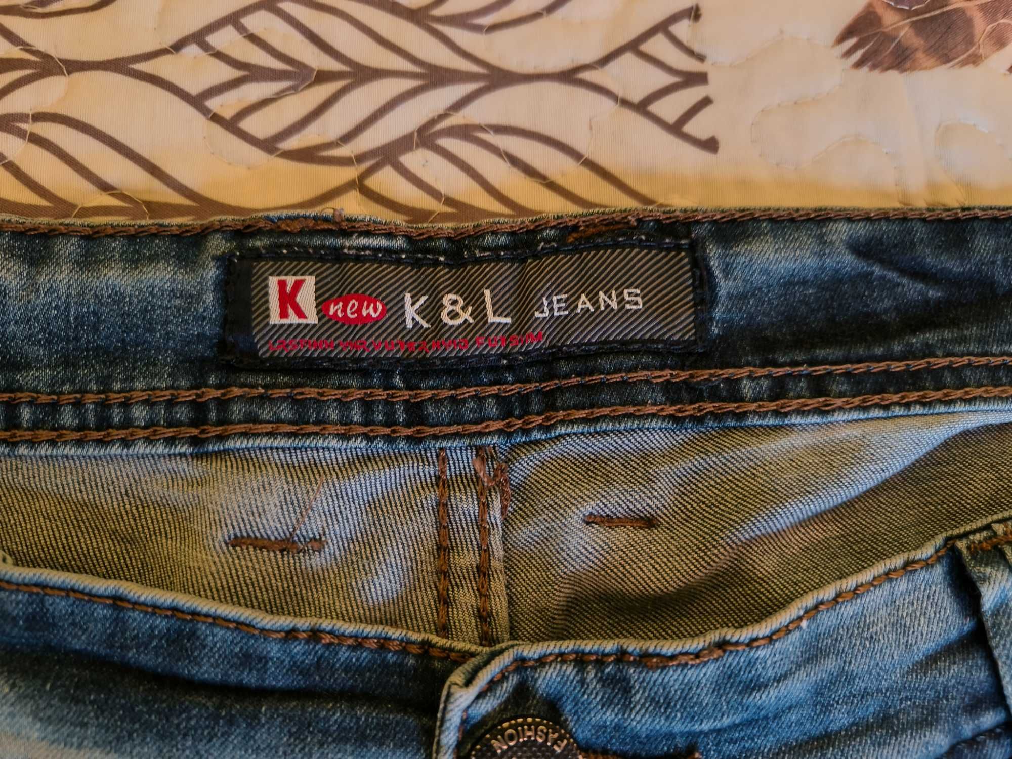 Shorty spodenki jeansowe męskie W40 L32 K&L Jeans niebieskie