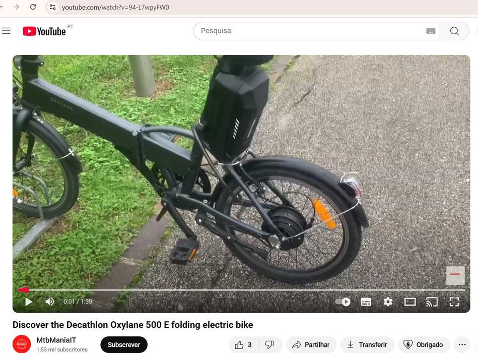 Bicicleta eléctrica Oxylane em muito bom estado