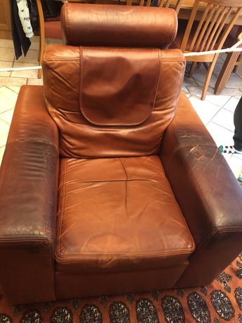 Fotel skórzany rudy