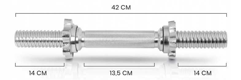 Gryf do hantli 42cm średnica 30mm waga 2.5 kg - gwintowany NrC52