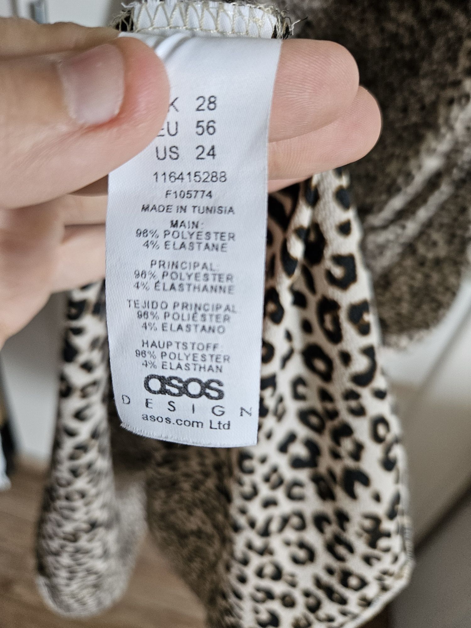 Asos sukienka panterka midi r 54 56