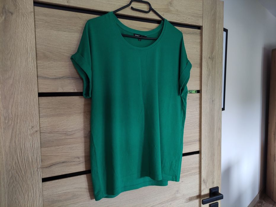 T - shirt ONLY, rorzmiar zgodny z metką, S, butelkowa zieleń,