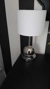 Lampki nocne stołowe nowoczesne 2 sztk srebrne metalowe  białe klosze