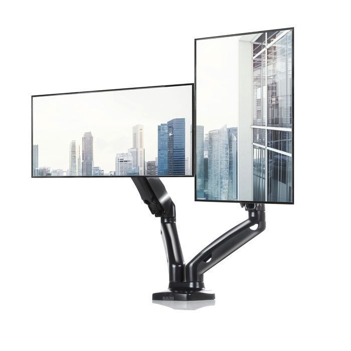 Uchwyt biurkowy gazowy na 2 monitory LED LCD 13-27 cala + PIVOT L-16GD