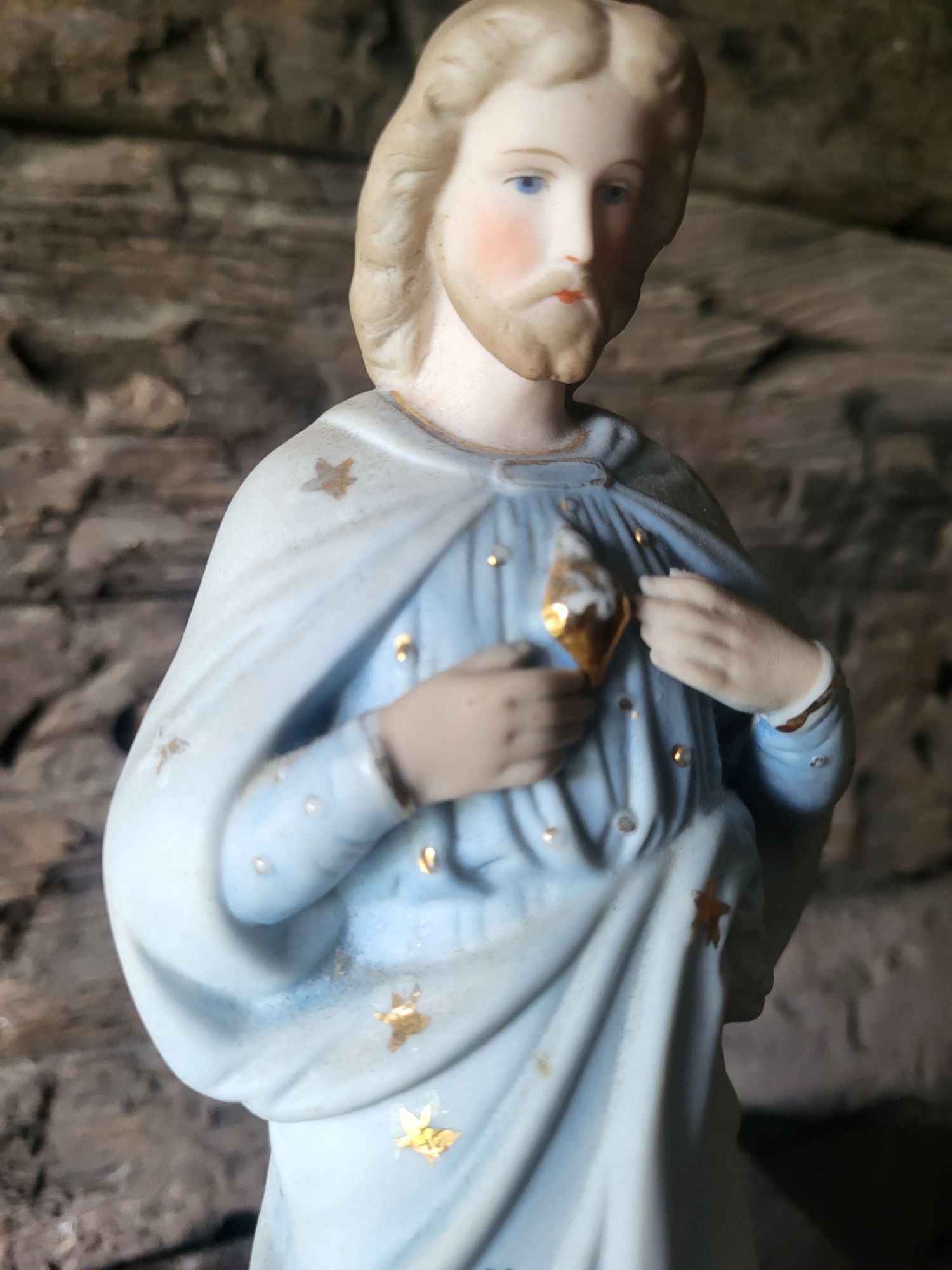 Śliczna figurka biskwit Pan Jezus