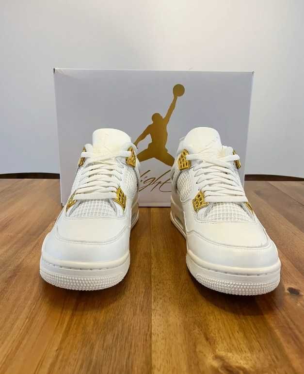 nowy Jordan 4 Retro Metallic Gold Moda rozmiar.38