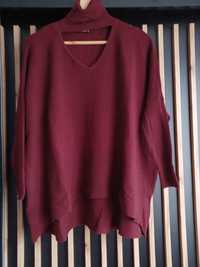 Bordowy sweter oversize