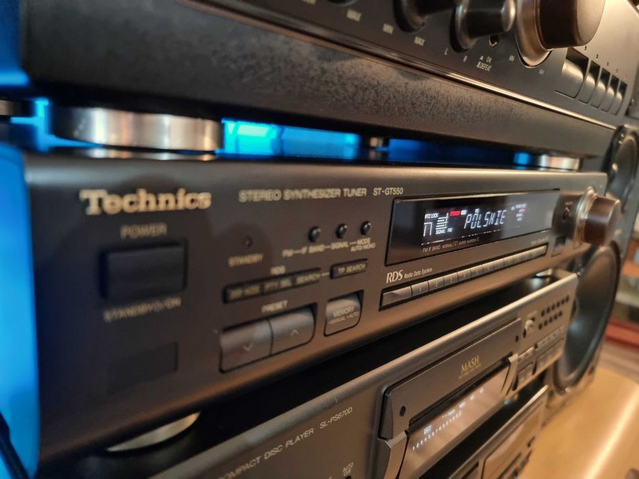 Wieża Technics 2 piloty kolumny gramofon +