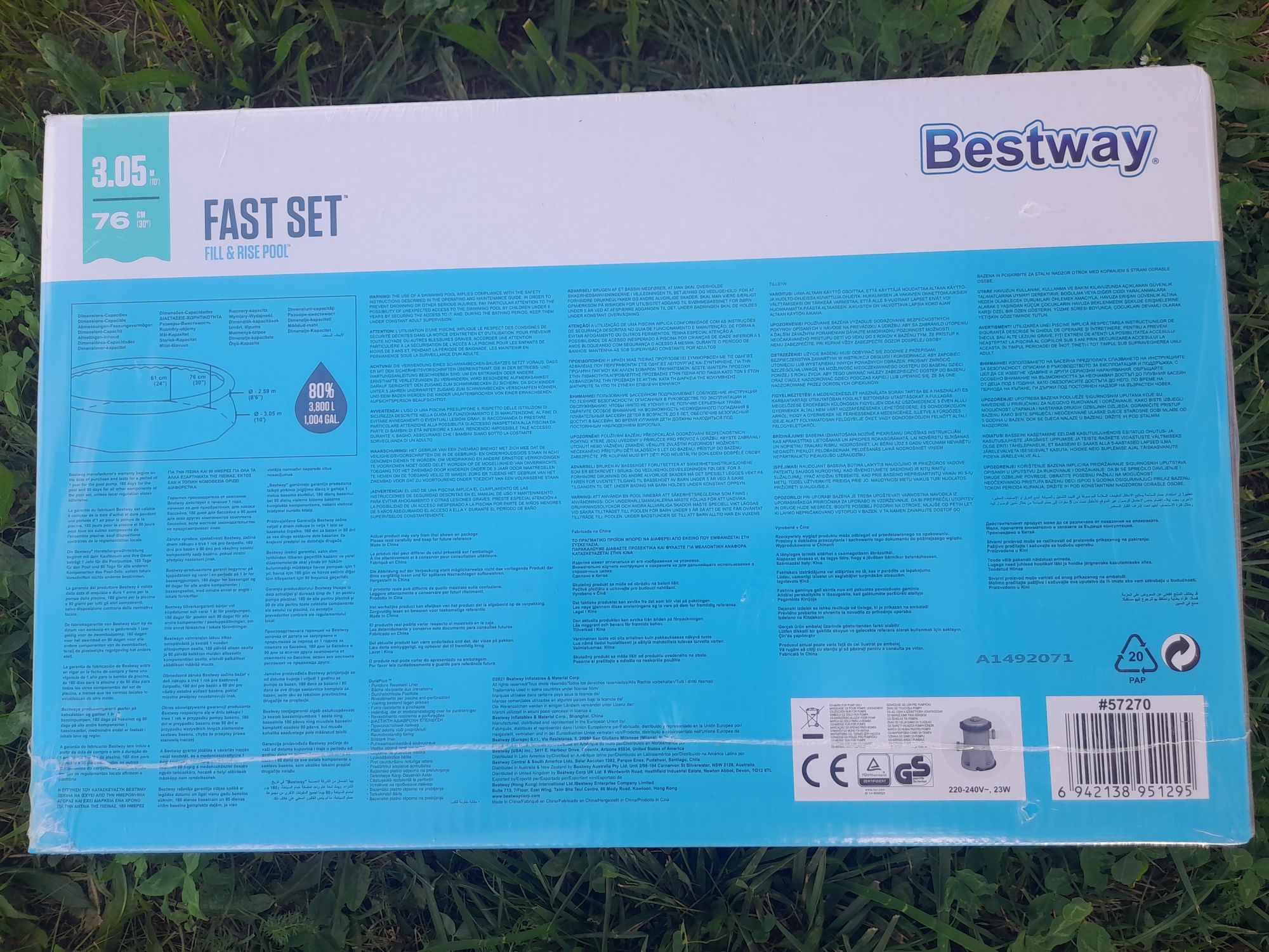 Nowy basen rozporowy 3.05m Bestway Fast Set