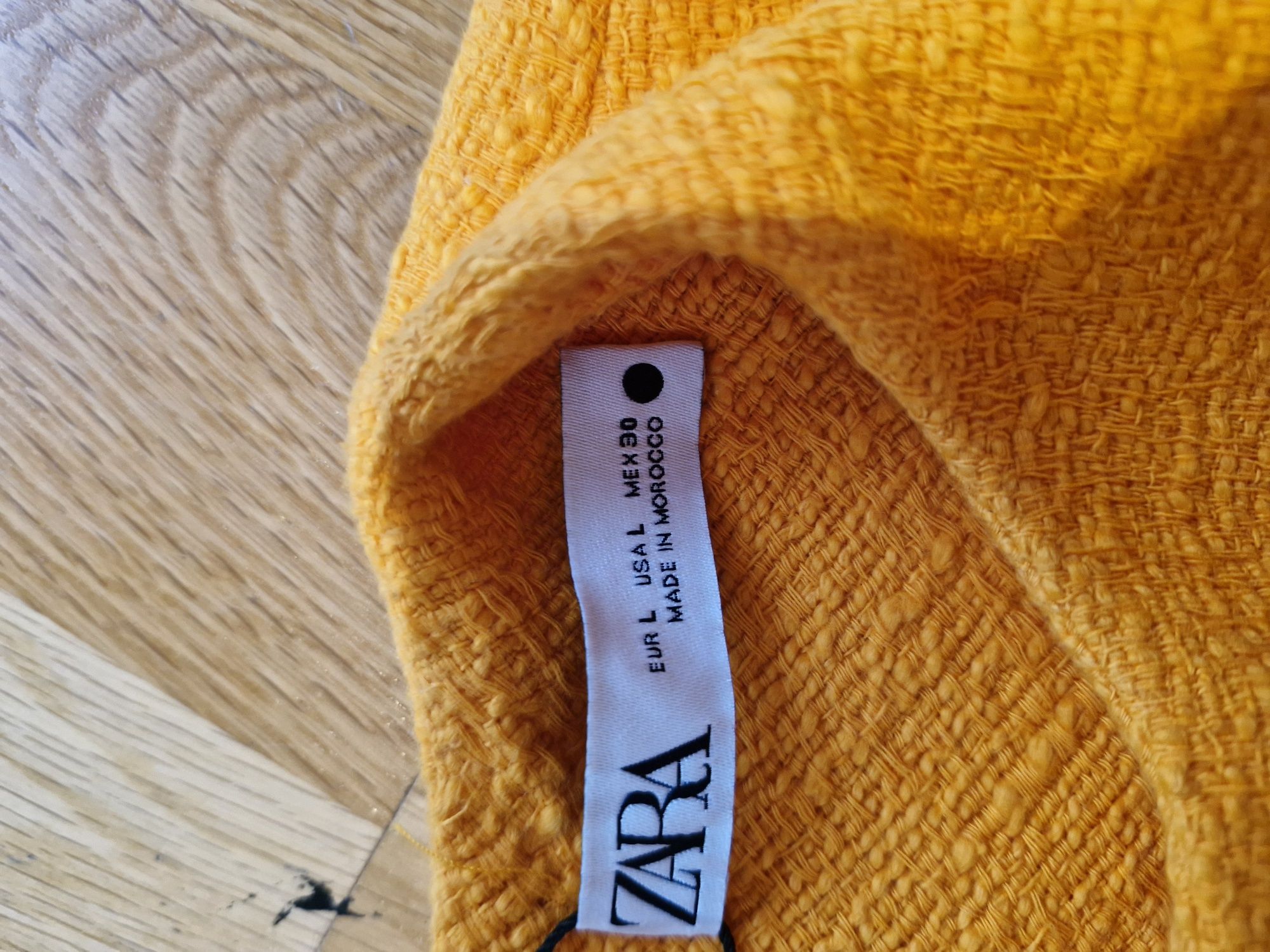 ZARA Nowa Teksturowana Sukienka pomarańczowa