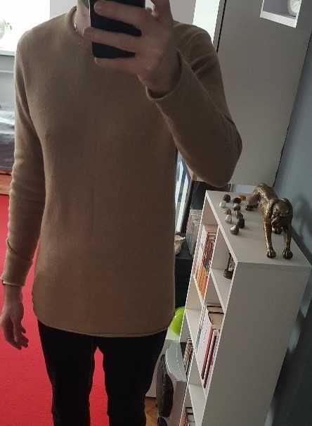 Brązowy sweter męski SMOG New Yorker rozmiar M akryl