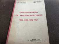 Gramofon wzmacniacz instrukcja obsługi WG-900 Unitra Fonika Łodż