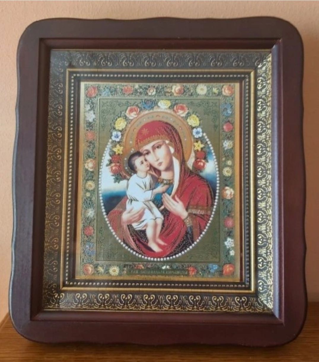 Przepiękna Ikona prawosławna w kiocie Matka Boska Żyrowickaja.