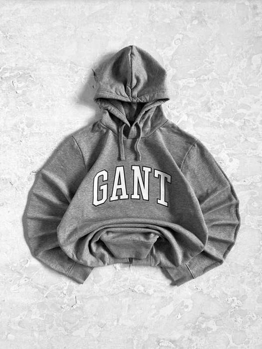 Szara bluza z kapturem L Gant