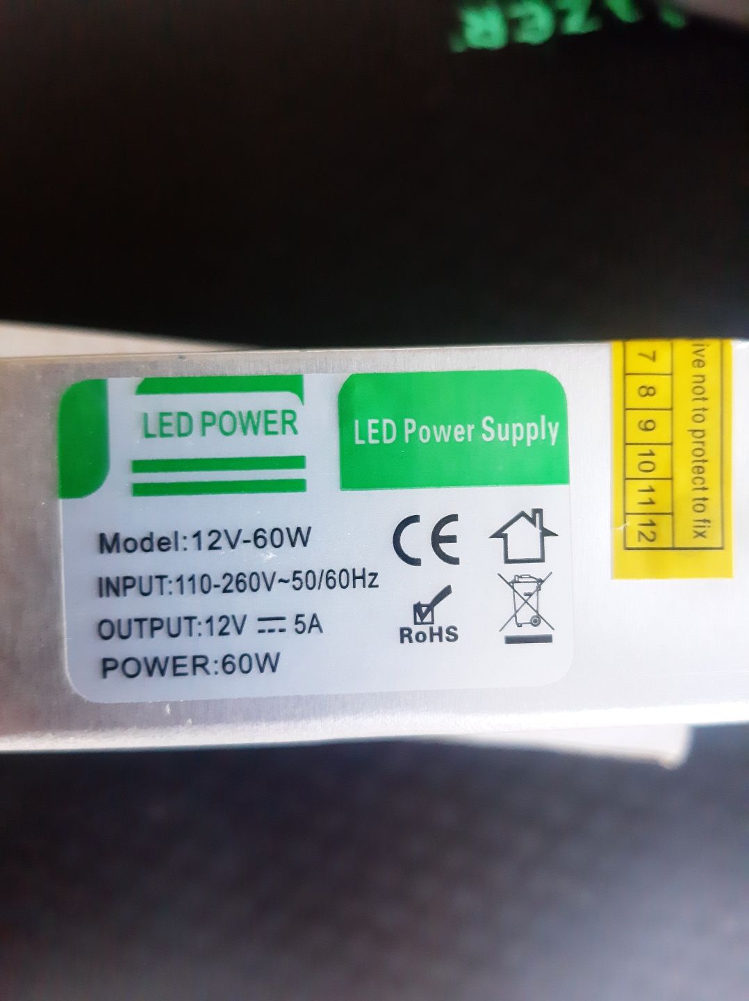 Блок питания 12V 60W 5А EcoLight