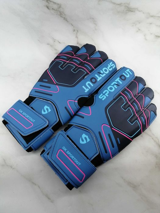 Niebieskie rękawice piłkarskie bramkarskie  rozmiar 8  Nowe