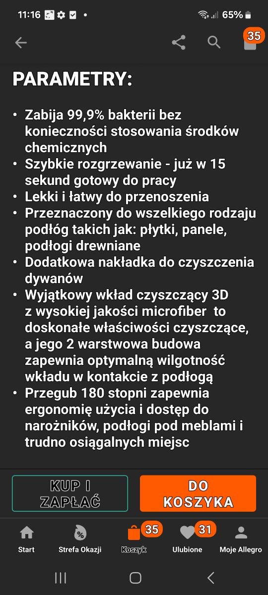 Mop parowy Vileda steam one
