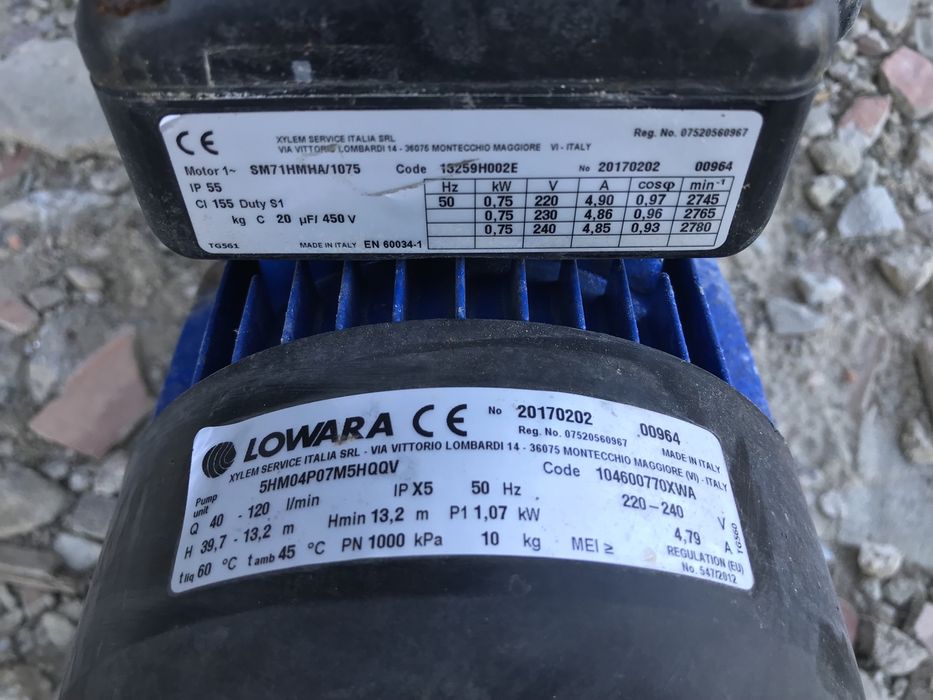 Pompa odsrodkowa wody Lowara