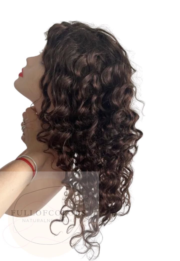 Cudowne bardzo dlugie wlosy naturalne 100% brąz jedwabiste kręcone