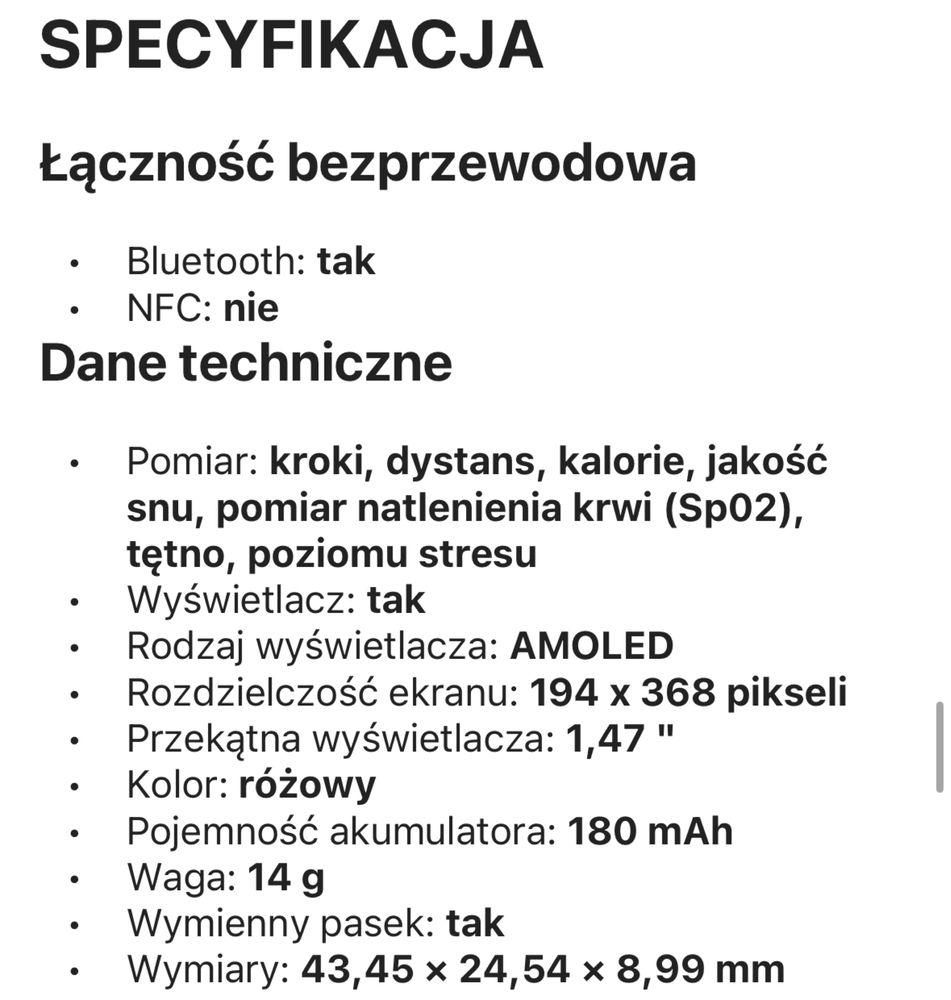 Zegarek opaska sportowa Huawei Smart Band 8 różowy + folia