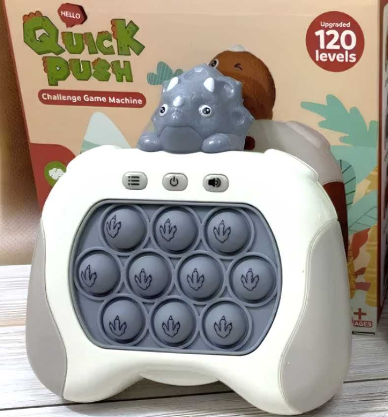 Портативная консоль Quick Push: интерактивная игрушка динозавр Pop it