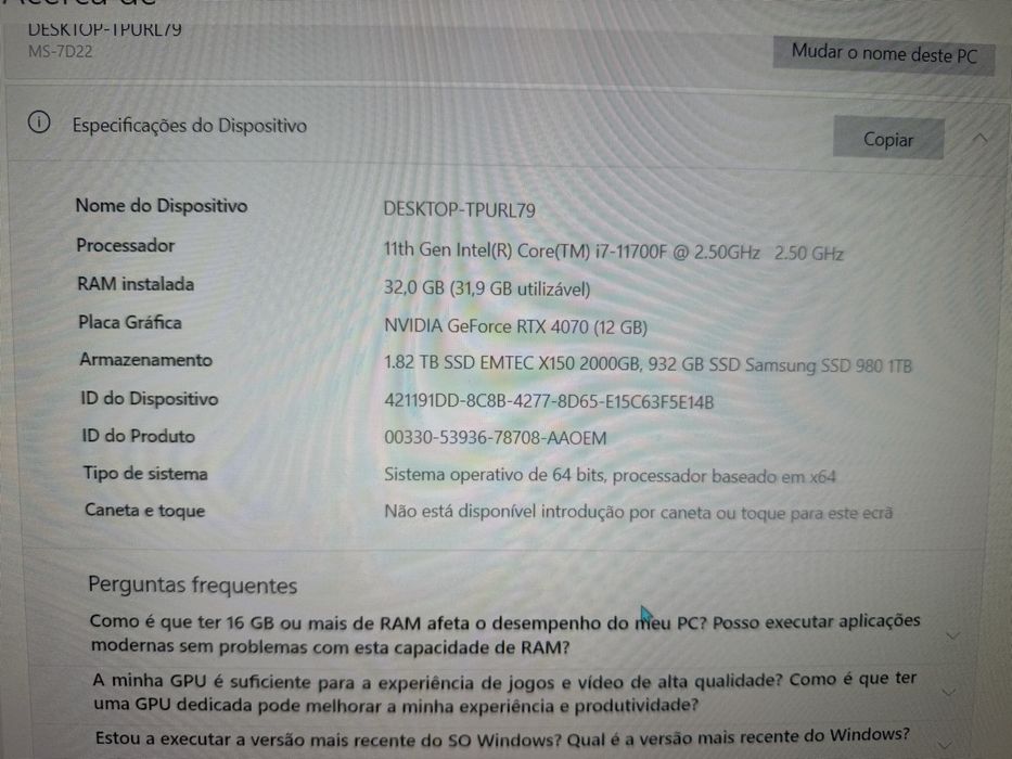 Computador gaming  pouco usado