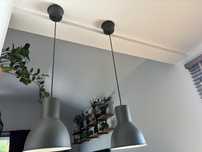 Dwie lampy hektar ciemnoszary ikea nad wyspę stół szare loft małe 22cm