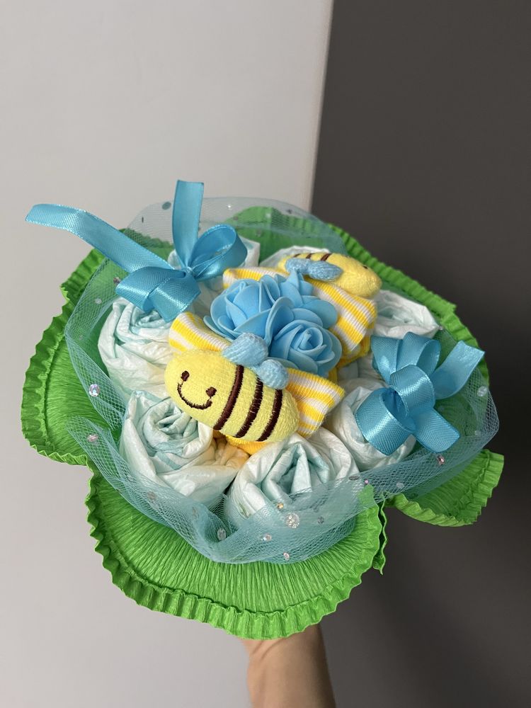 Bukiet z pampersów prezent dla dziecka chrzest narodziny baby shower