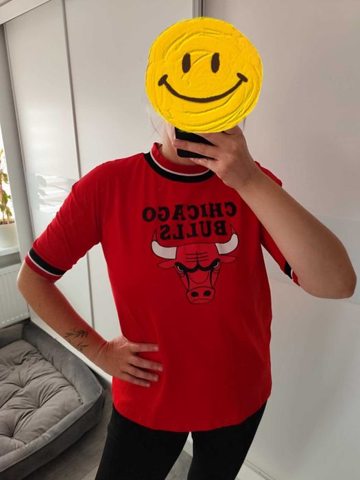 Koszulka z byczkiem czerwona bawełniana roz 42-44