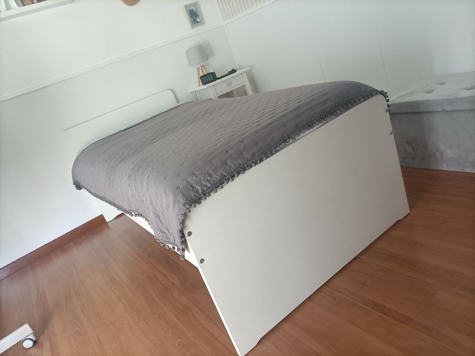 Cama IKEA branca SLÄKT (Completa)