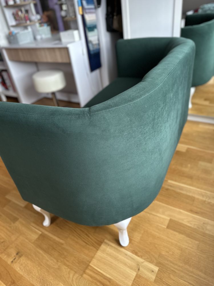 Sofa chesterfield butelkowa zieleń zielona 135x60cm